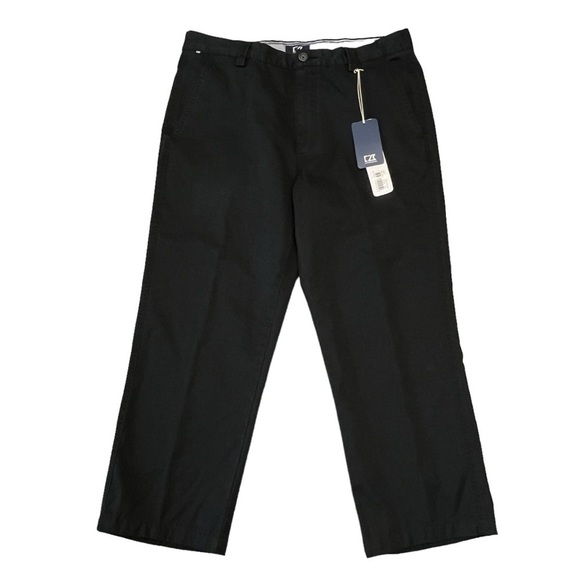 Cutter & Buck Men’s Khaki Chino Black Size 34 x 25 #1076 NWT - Picture 1 of 6